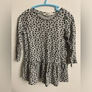 4/30& H&M longsleeve leopard dress 1-2 years